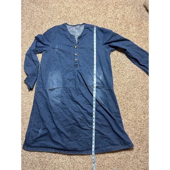 VINTAGE MORDENMISS Blue Denim/Jean Dress, size women's XL, Flowy, wide fitting - Picture 6 of 13